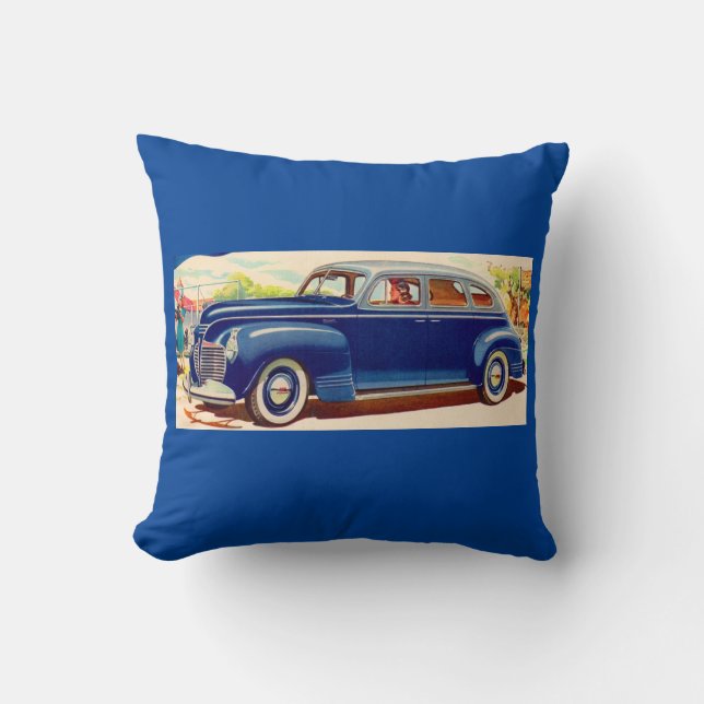 Cojín Decorativo azul 1941 Plymouth (Anverso)