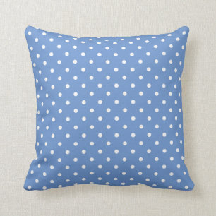 Cojín Decorativo Azul Aciano con Lunares Blancos 
