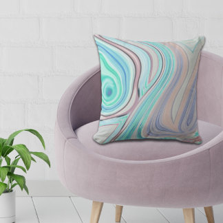 Cojín Decorativo azul acua menta verde lilo púrpura arcoiris pastel