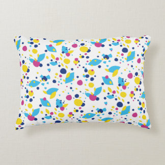 Cojín Decorativo Azul Amarillo Rosa Diversión Flujo Patrón Abstract