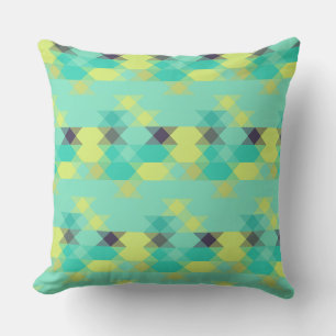 Cojín Decorativo azul amarillo turquesa amarillo y aqua 