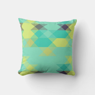 Cojín Decorativo azul amarillo turquesa amarillo y aqua