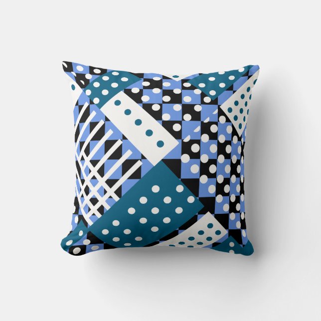 Cojín Decorativo Azul anaranjado y azul oscuro (Anverso)