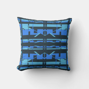Cojín Decorativo Azul Aqua Marineros Mirada Simétrica Mosaicos