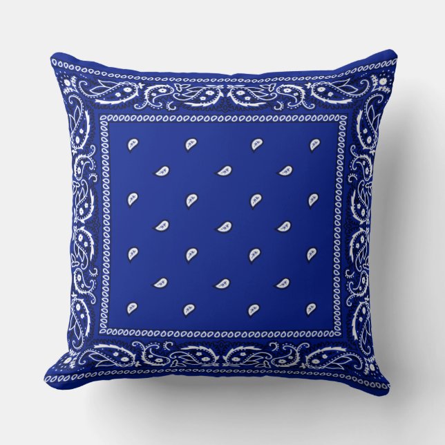 Cojín decorativo azul Bandana L.A. (Anverso)