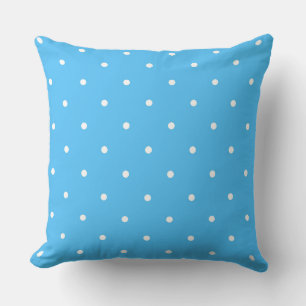 Cojín Decorativo Azul bebé con puntos blancos