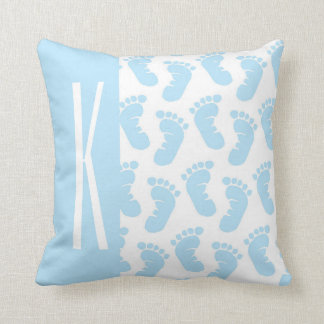 Cojín Decorativo Azul bebé, pies de niño bebé