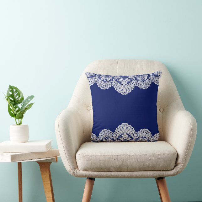 Cojín Decorativo Azul blanco (Silla)