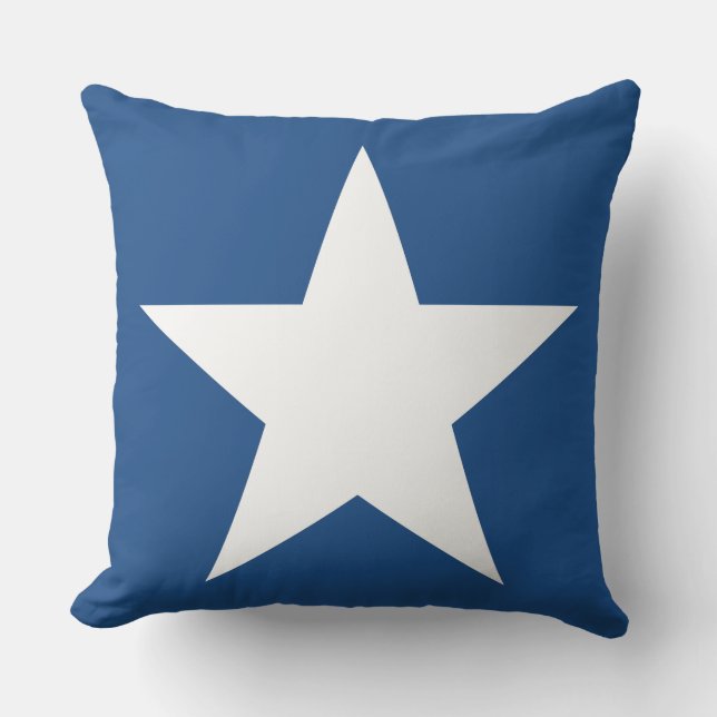 Cojín Decorativo Azul blanco rojo de las estrellas (Anverso)
