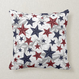 Cojín Decorativo Azul blanco rojo estrella