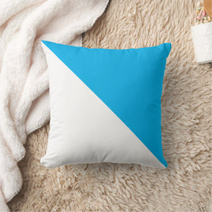Cojín decorativo azul brillante de dos tonos diago