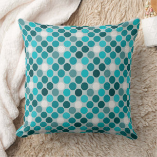Cojín Decorativo azul cielo simple polka punto retro