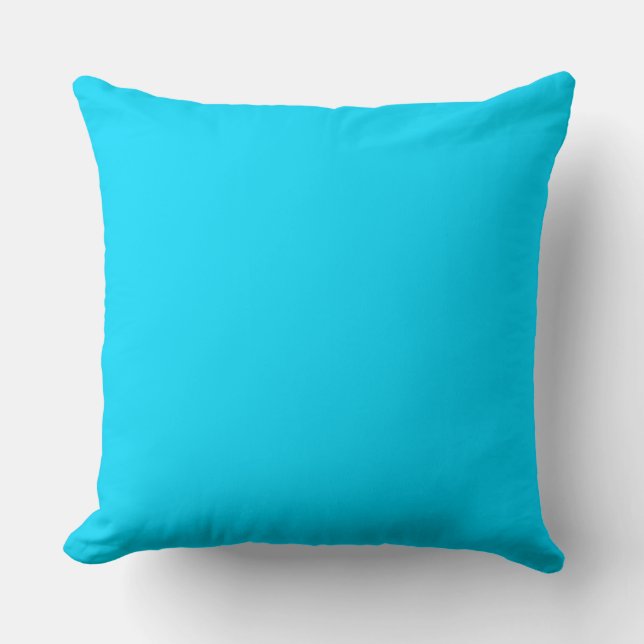 Cojín Decorativo Azul cielo vívido #00D9FF (Anverso)