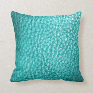 Cojín decorativo azul claro Guay ligero de cuero 