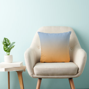 Cojín Decorativo Azul claro mínimo a Ombré Naranja
