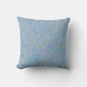 Cojín Decorativo Azul claro neto Hearts