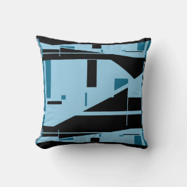 Cojín Decorativo Azul claro sobre el azul negro clásico del mosaico