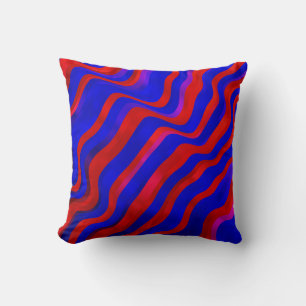 Cojín Decorativo Azul claro, textura roja con líneas irregulares. G