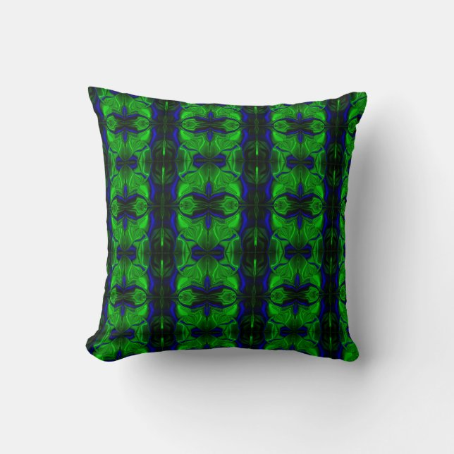 Cojín Decorativo Azul con trazos entrelazados 'flotantes' (Anverso)