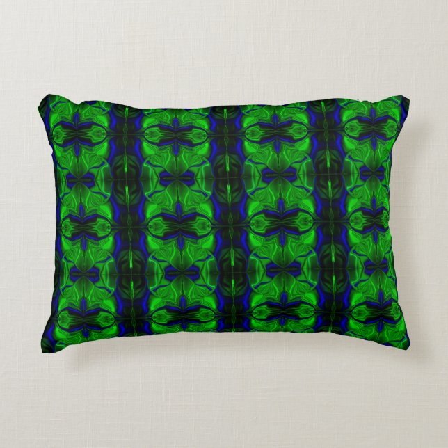 Cojín Decorativo Azul con trazos entrelazados 'flotantes' (Anverso)