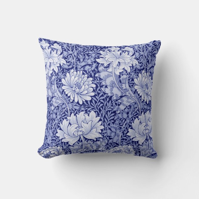 Cojín Decorativo Azul crisantemo, William Morris (Anverso)