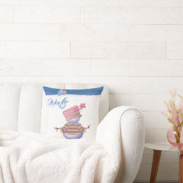 Cojín Decorativo Azul Cute de Invierno