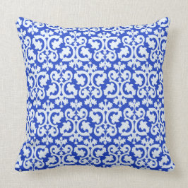 Cojín Decorativo Azul Damasco