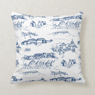 Cojín Decorativo Azul de Chattanooga Toile