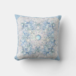 Cojín Decorativo Azul de encaje cerámico y copo de nieve