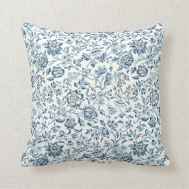 Cojín decorativo azul de la flor
