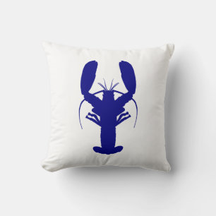 Cojín Decorativo Azul De La Marina Sobre Lobster De Decoración De L