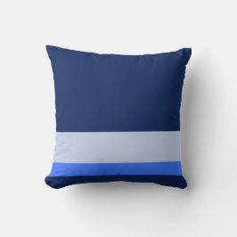 Cojín Decorativo Azul de la Marina Sólida con Líneas Azules Azules 