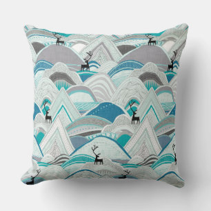 Cojín Decorativo azul de los caribúes