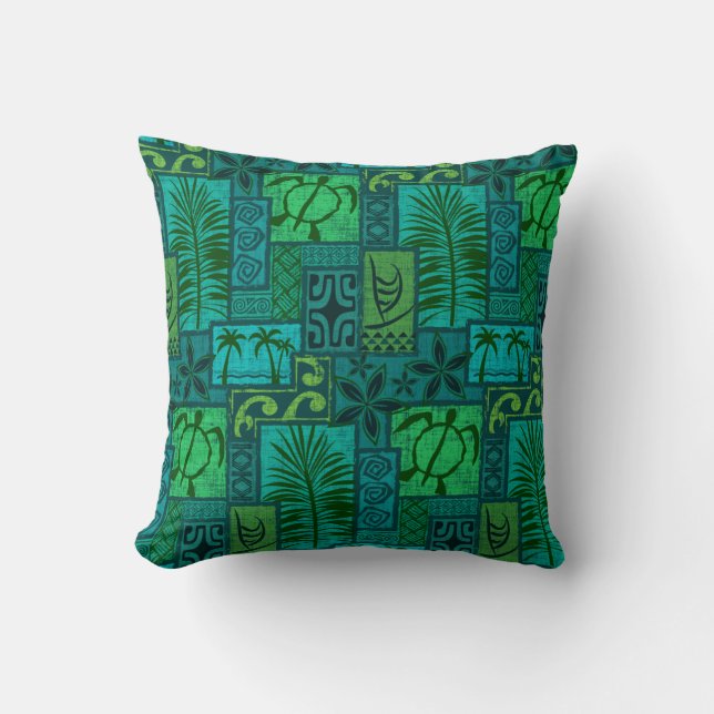 Cojín Decorativo Azul de Moku Malihini (Anverso)