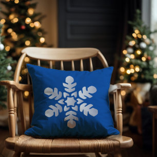 Cojín decorativo azul de nieve