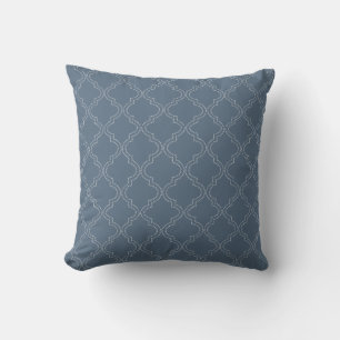 Cojín Decorativo Azul de pizarra de quatrefoil moderno