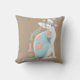 Cojín Decorativo 💛💙💛 azul de Sphynx del 💛💙💛