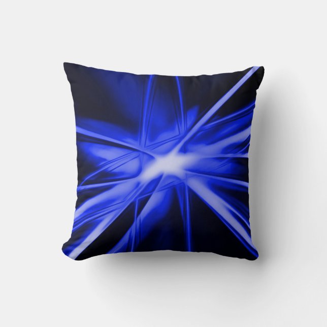 Cojín decorativo azul del arte del aerógrafo del (Anverso)