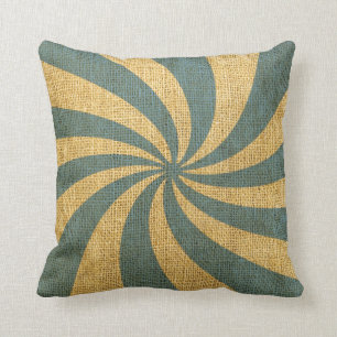 Cojín Decorativo Azul del espiral del circo del vintage