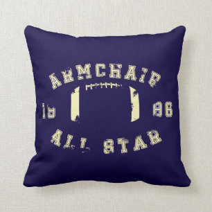 Cojín Decorativo Azul del fútbol de All Star de la butaca
