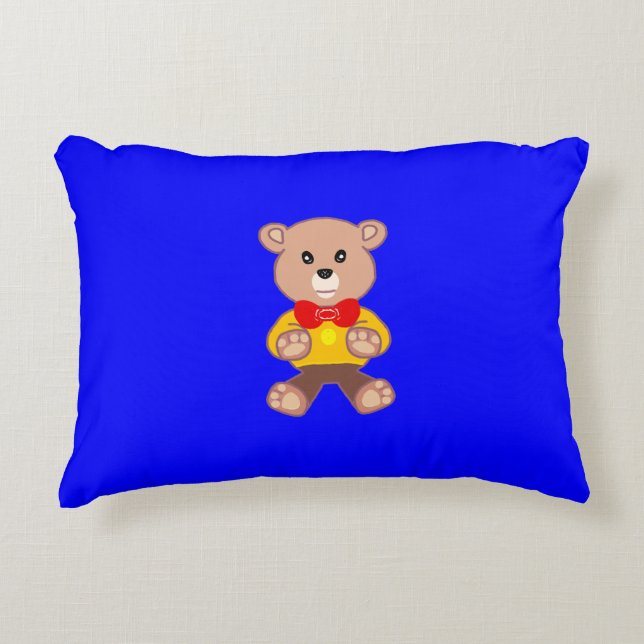 Cojín Decorativo Azul del oso (Anverso)