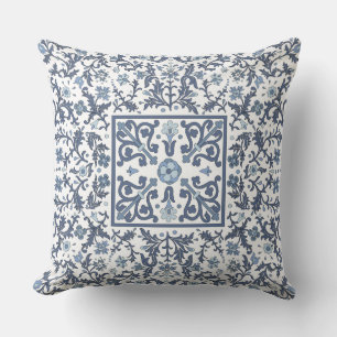 Cojín Decorativo Azul Denim Floral