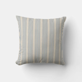 Cojín Decorativo Azul desgastado y discreto a rayas de ticking de g