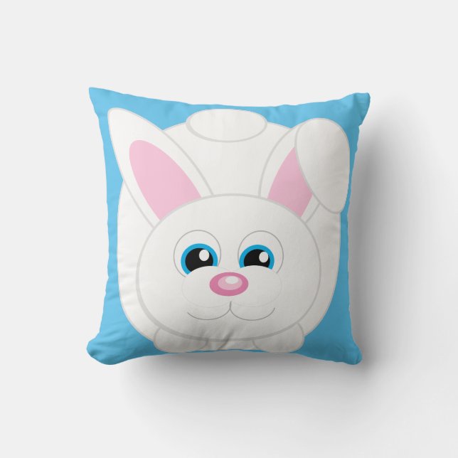 Cojín decorativo azul dulce Personalizado Bunny (Anverso)
