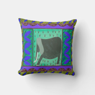 Cojín decorativo azul elefante keniano