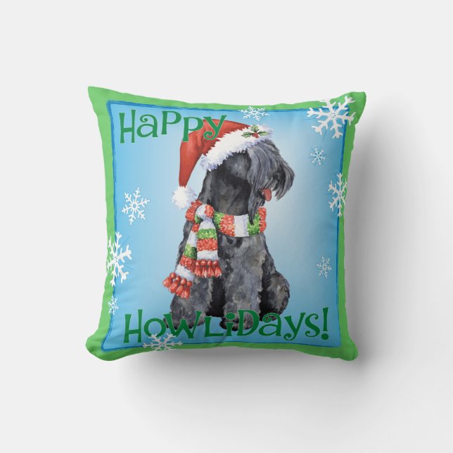 Cojín Decorativo Azul feliz Terrier de Howliday Kerry (Anverso)