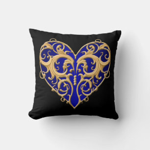 Cojín decorativo azul Filigree Heart