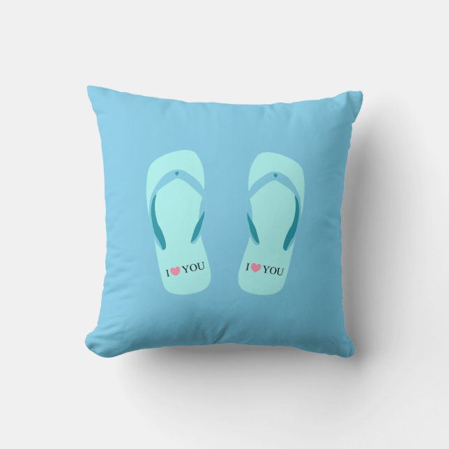 Cojín decorativo azul Flip Flops turquesa (Anverso)