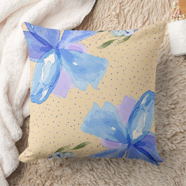 Cojín decorativo azul floral (Manta)