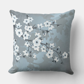 Cojín Decorativo Azul Floral Polvoriento Artístico